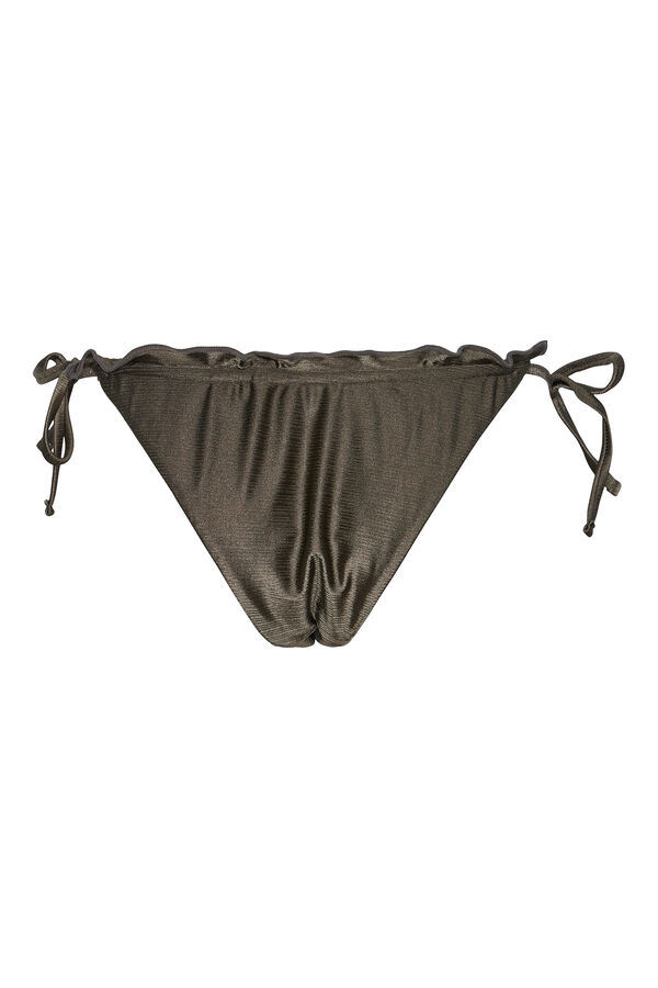 Womensecret Bikinihöschen mit Bindebändern an den Seiten und gerafftem Detail. Grün