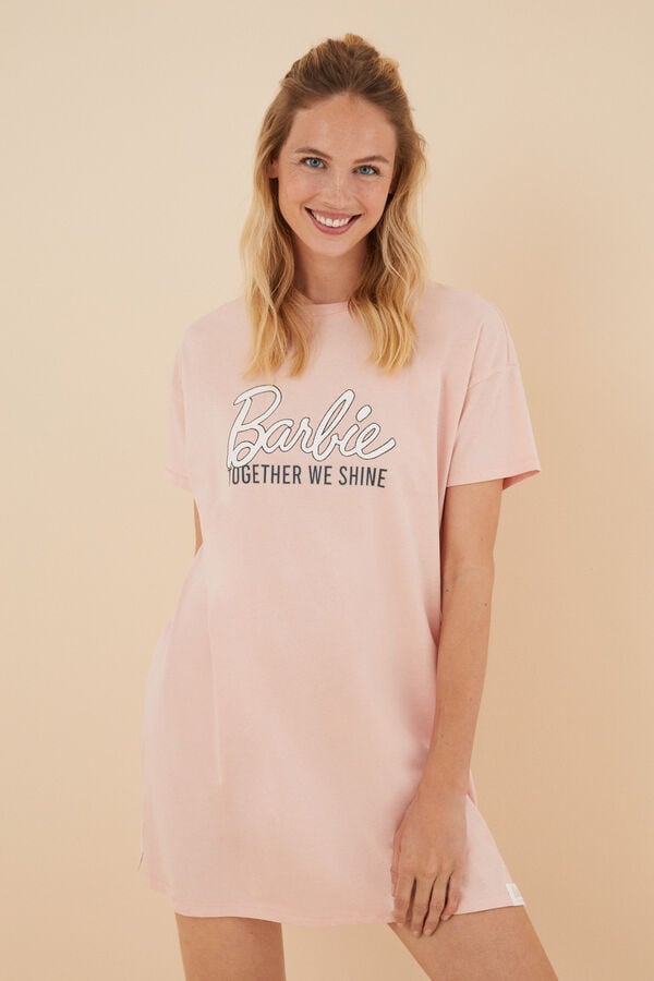 Womensecret Camisa de dormir 100% algodão da Barbie rosa