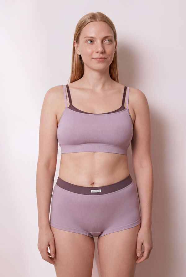 Women'secret Lilac seamless ribbed boxer panty pink