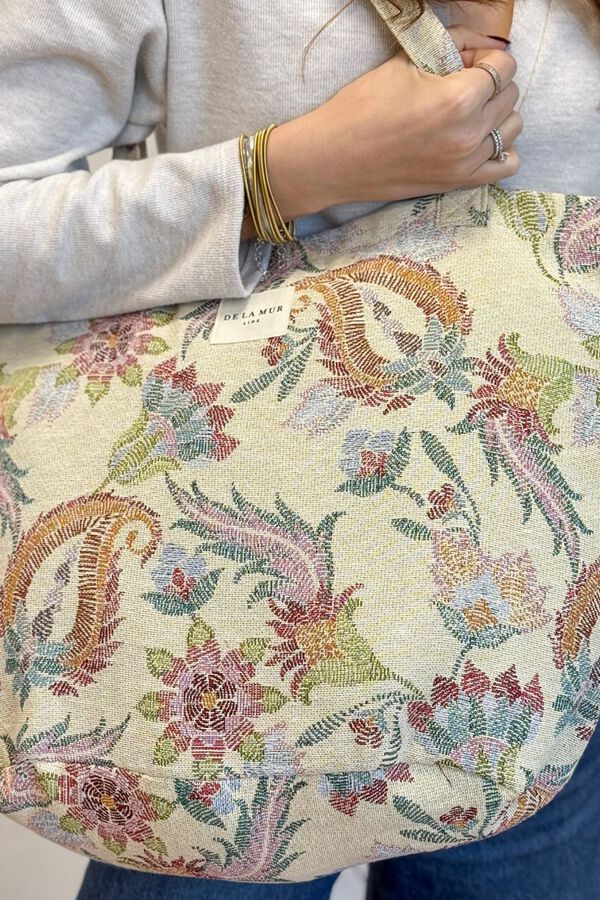 De La Mur Gro&szlig;e Tasche mit Rei&szlig;verschluss in Farbe mit Print