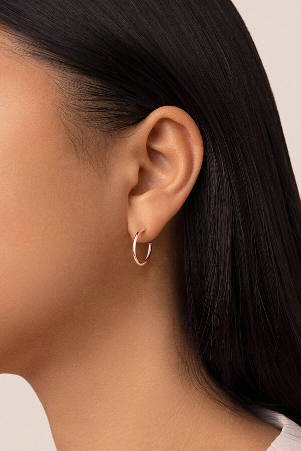 Womensecret Ank rose gold-plated hoop earrings pink