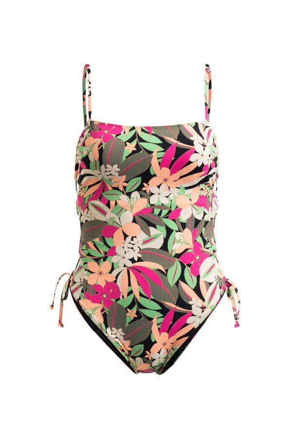 Womensecret Women's one-piece swimsuit with crossed straps - Printed Beach Classics  szürke