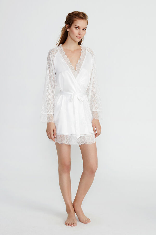 Womensecret Short satin robe blanc