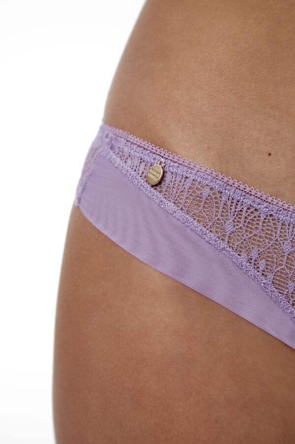 Womensecret Mallo Regal Orchid lace tanga with double tulle lining rózsaszín
