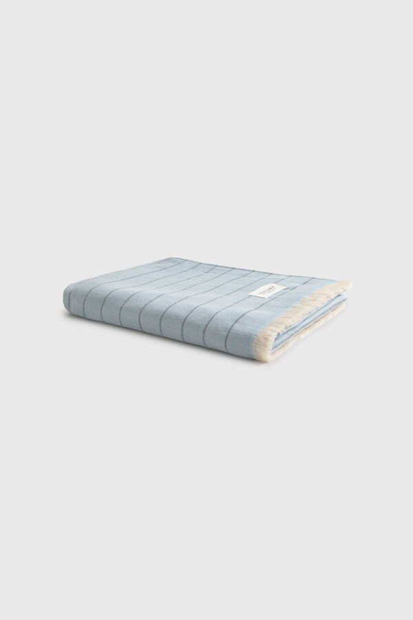Textura Doppelseitiges Handtuch aus Stoff und Frottee Blau