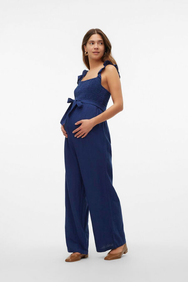 Womensecret Strappy 7/8 maternity jumpsuit blue