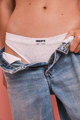 HI&BYE Grey seamless ribbed classic panty grey