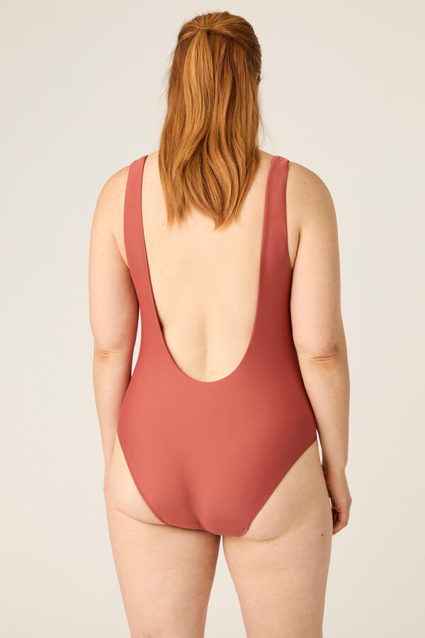 Womensecret Black V-neck swimsuit with absorption  Crvena