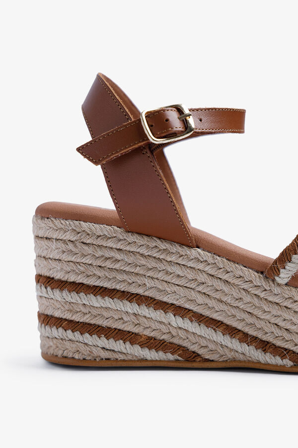 Popa Albany rope low wedge sandal nude