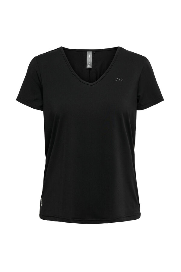 Womensecret T-shirt d'entraînement décolleté en V noir