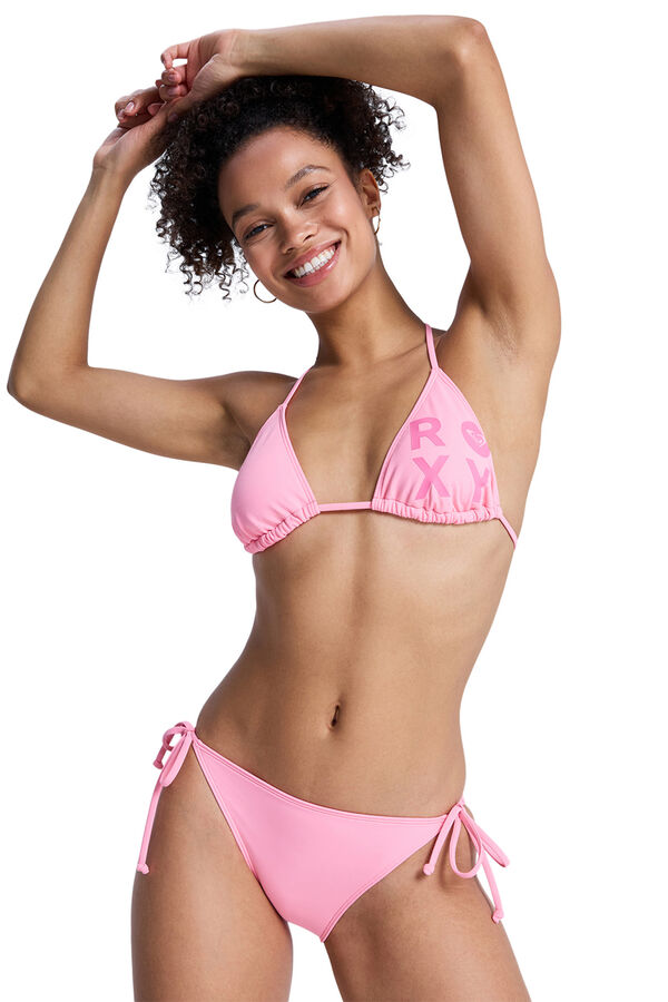 Roxy Conjunto bikini triangular liso rosa
