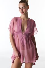 Penti Basic V-Neck Beach Kaftan pink