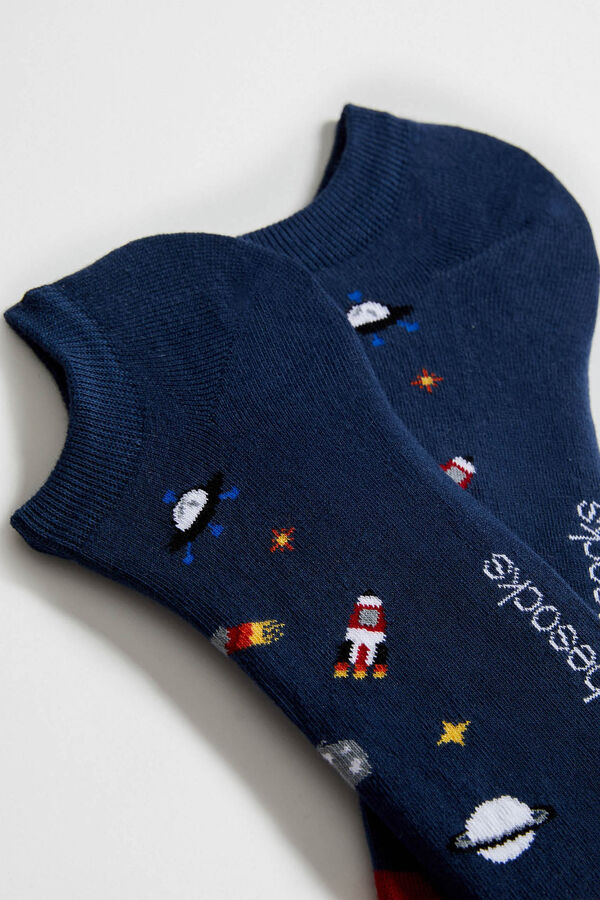 Besocks Calcetines tobilleros Besocks de algod&oacute;n org&aacute;nico color azul marino azul