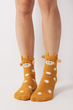 Womensecret Giraffe fluffy socks printed