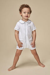 Womensecret Short pyjamas with baby collar and white contrasts white