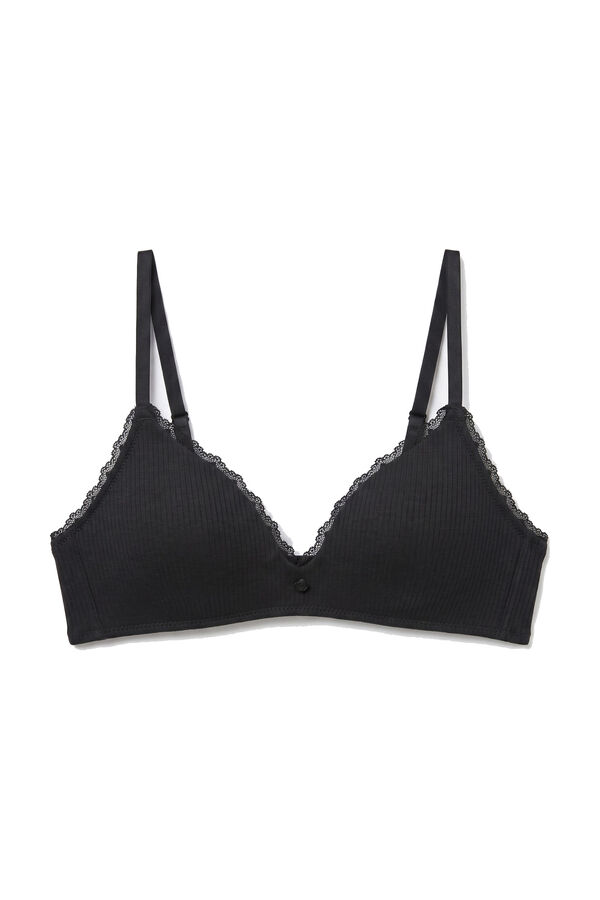 Women'secret Soutien triangular com enchimento em algod&atilde;o preto LOVELY preto