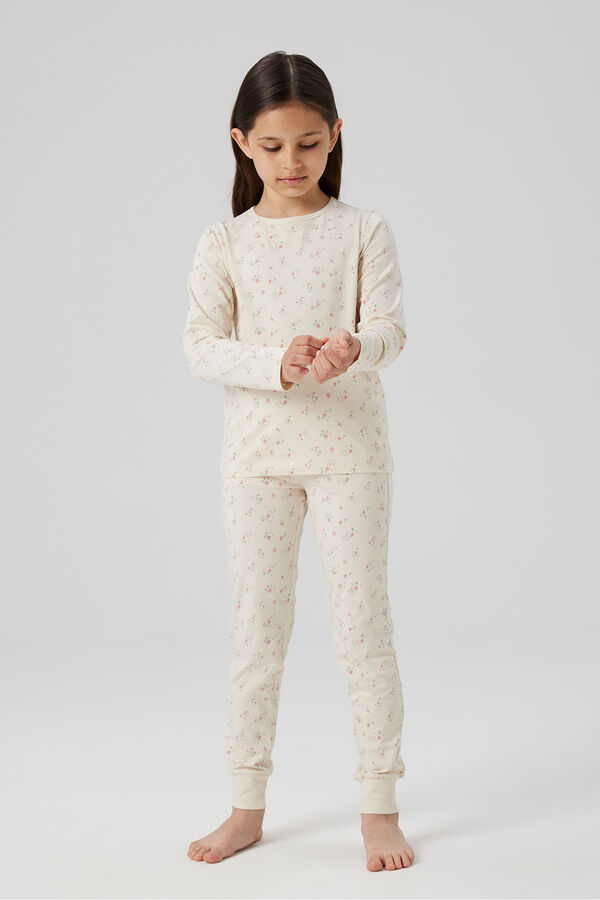 Name it Pijama ni&ntilde;a flores beige