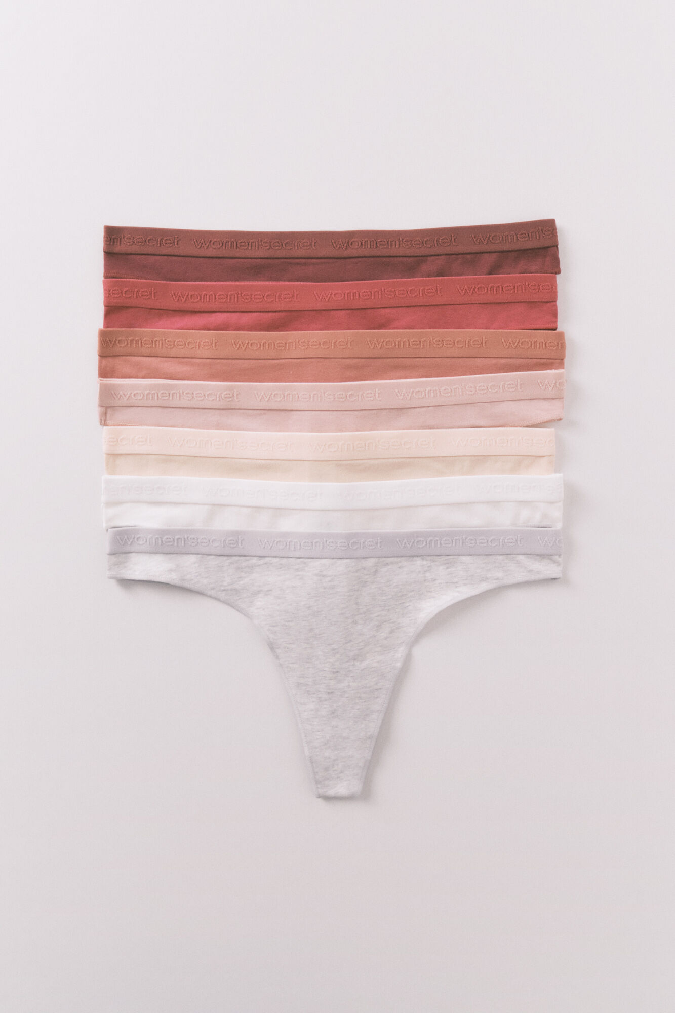 Women'secret Pack of 7 classic white print cotton panties