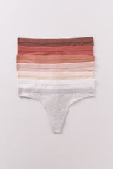 Women'secret Pakovanje 7 tanga gaćica od pamuka sa vezom logoa Print