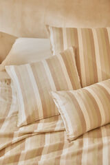 Calma House Gr&uuml;ner gestreifter Baumwoll-Kissenbezug Luxor Gr&uuml;n