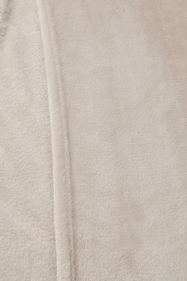 Textura Fleecedecke Fransen Naturwei&szlig;