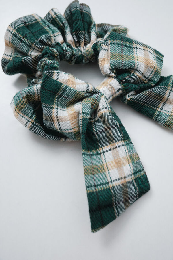 Women'secret Plaid bow scrunchie green