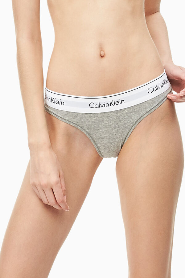 Womensecret Modern Cotton elasticated waist thong Grau