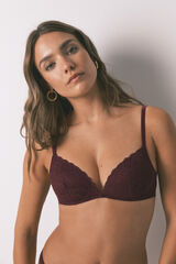 Women'secret LOVELY burgundy lace triangle bra red