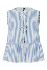 Pieces Top Weste mit Schn&uuml;rung Blau