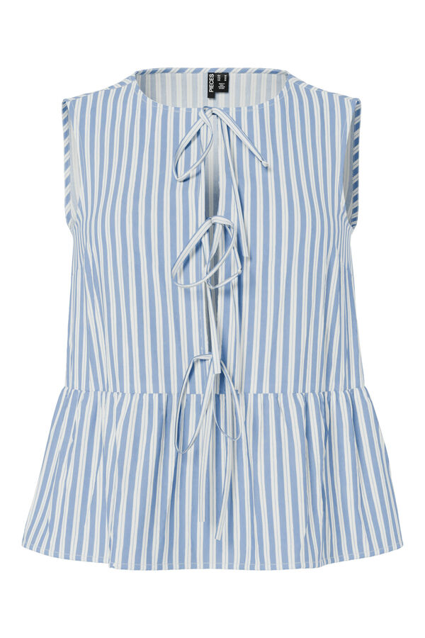 Pieces Top Weste mit Schn&uuml;rung Blau