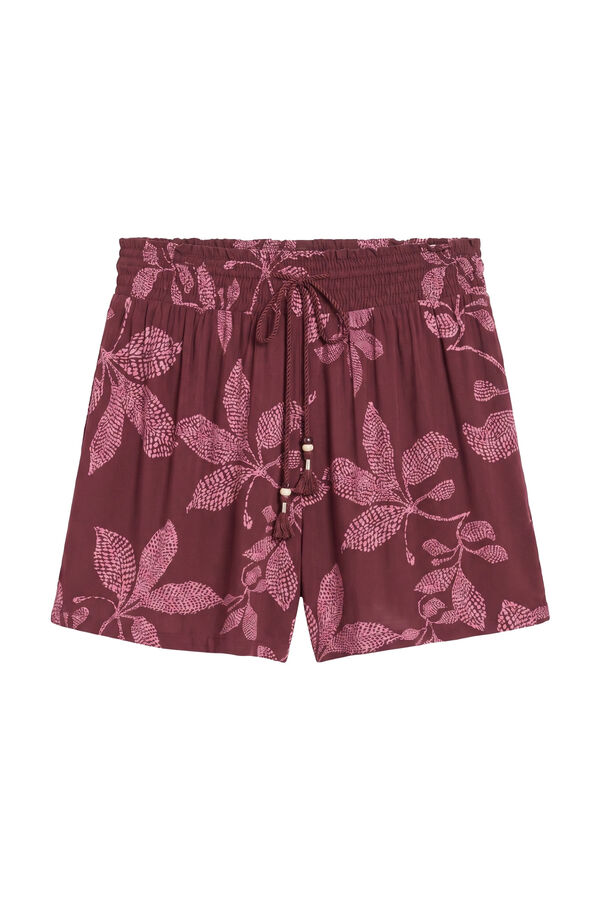 Women'secret Short &agrave; fleurs &agrave; franges rouge