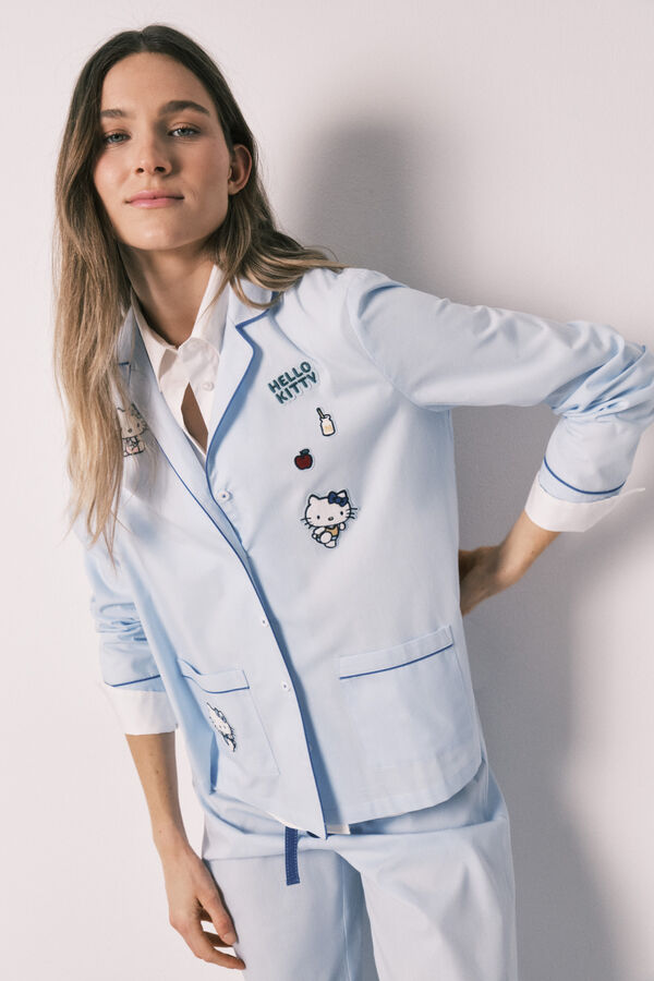 Women'secret Blue cotton classic pyjamas HELLO KITTY blue