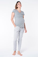 Womensecret Pyjamahose Maternity Streifen Grau