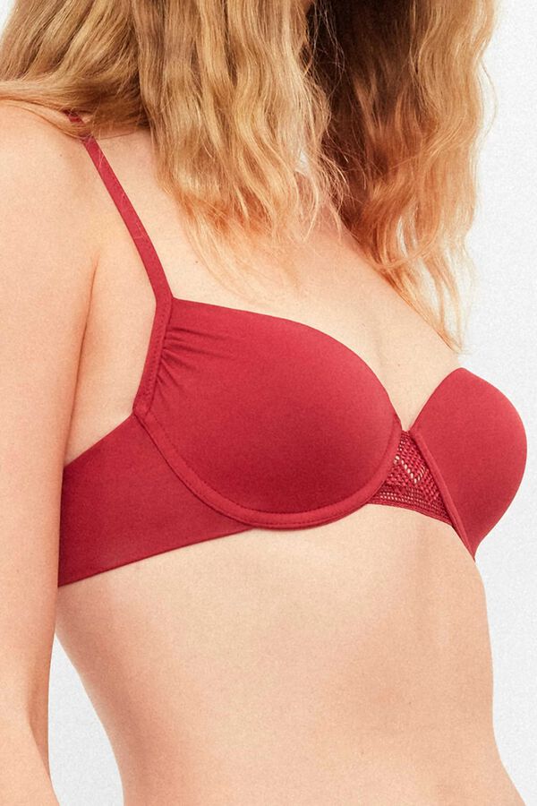 Gisela Top bikini balconette liso rojo