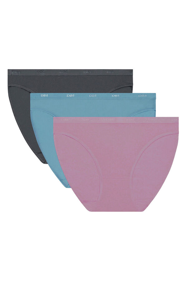 DIM Pack of 3 stretch cotton briefs blue