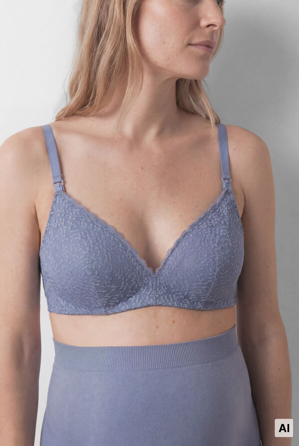 Women'secret Blue lace padded triangle maternity bra LOVELY blue