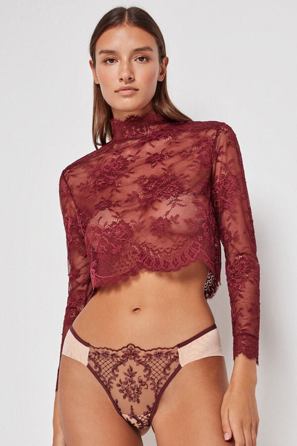 Womensecret Lace T-shirt red