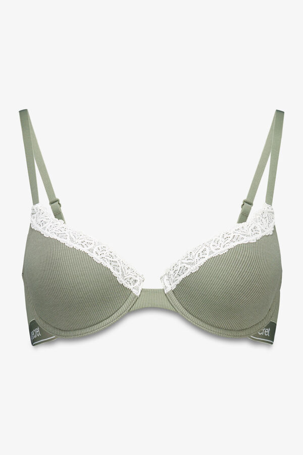 Women'secret BEAUTIFUL classic khaki cotton bra beige