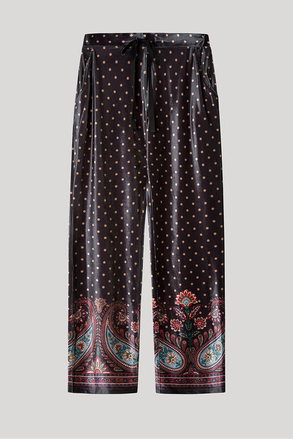 Gisela Cal&ccedil;a de pijama de veludo branco