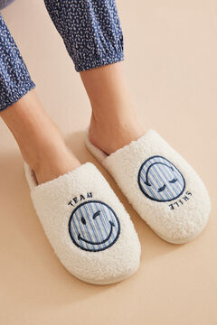 Womensecret Faux shearling SmileyWorld ® slippers beige