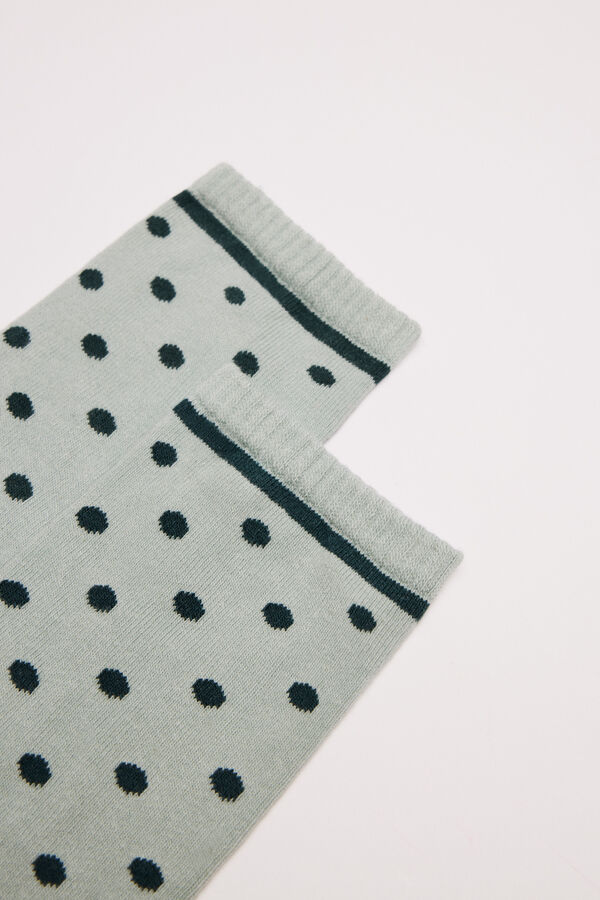 Women'secret Calcetines largos algod&oacute;n topos verde  verde