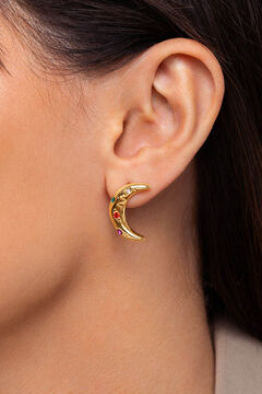 Womensecret Luna Colours gold-plated steel hoop earrings imprimé