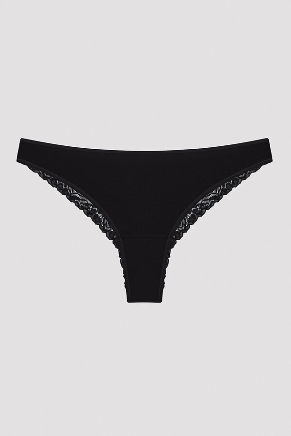 Womensecret Love Lace Detail 3 Pack Brazilian Panties printed