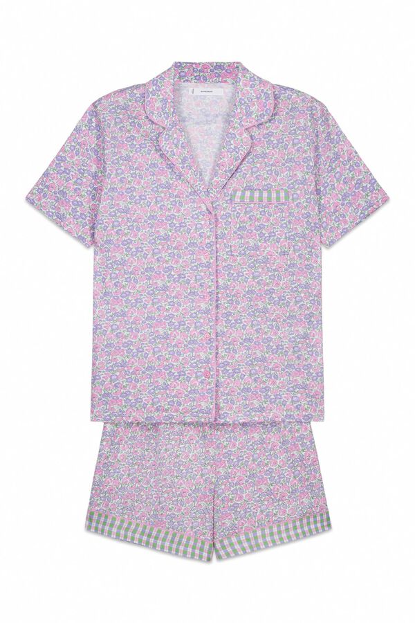 Women'secret Pyjama court chemise en coton &agrave; petites fleurs imprim&eacute;