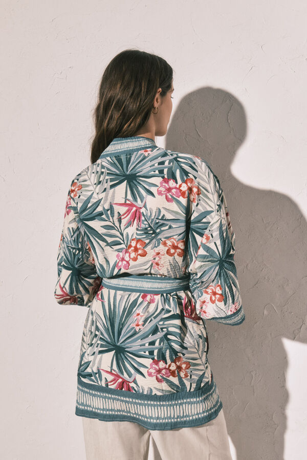 Women'secret Green print kimono green