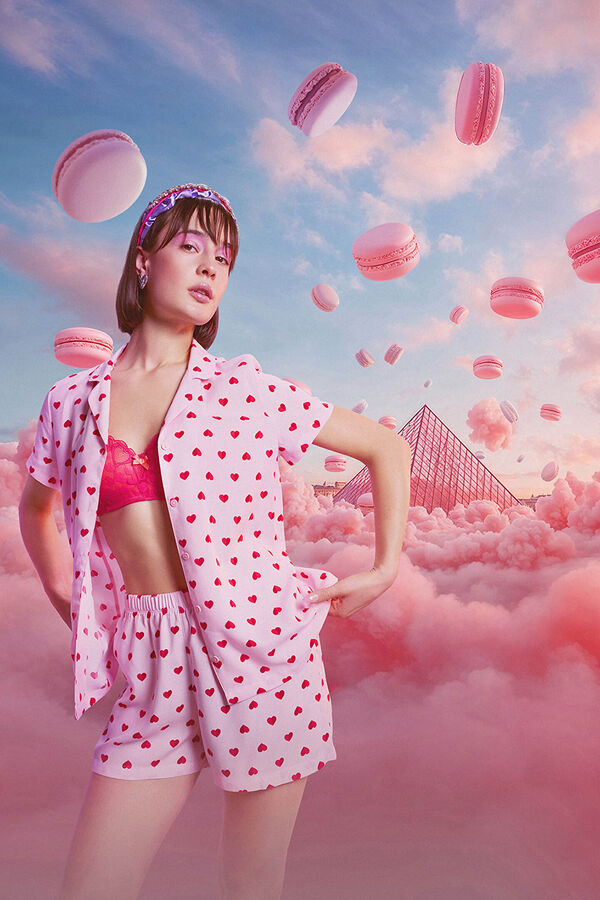 Penti Pink Heart Short classic pyjamas Set Roze