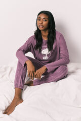 Women'secret Purple cotton long pyjamas Snoopy pink