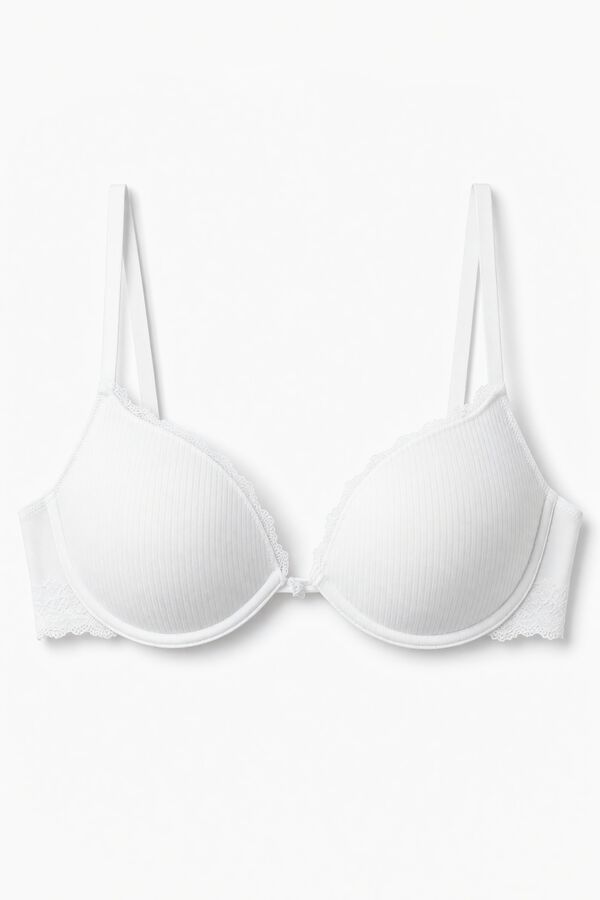 Women'secret White cotton push-up bra GORGEOUS white