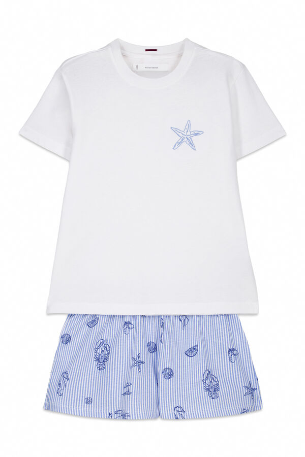 Women'secret Pijama curto infantil em algod&atilde;o Family Collection bege