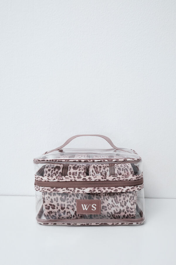 Women'secret Animal print pack of 3 vanity cases nude